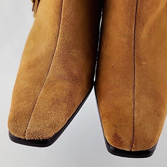 Predictions Collection Tan Suede Leather Fringed Heeled Boot Westen Style Sz 5.5 - Picture 12 of 16